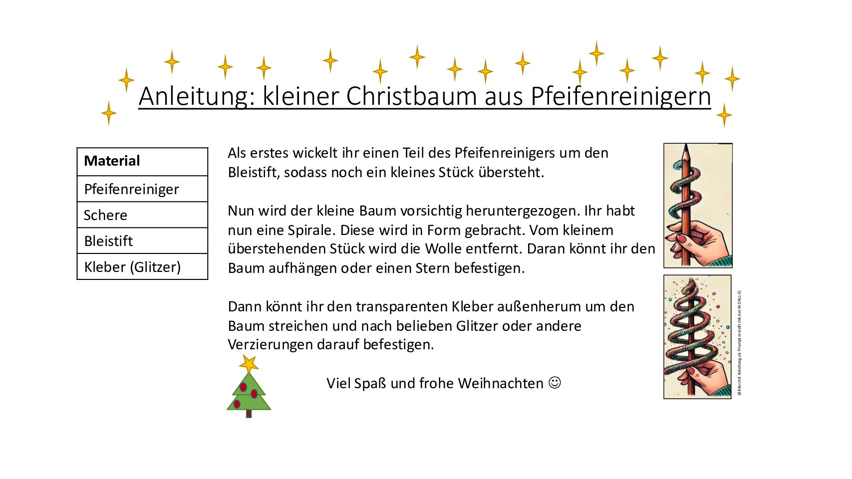 Anleitung Pfeifenreinigerchristbaum